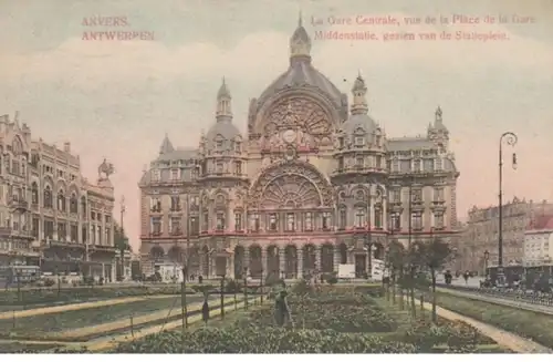 (1824) AK Antwerpen, Anvers, Hauptbahnhof 1914