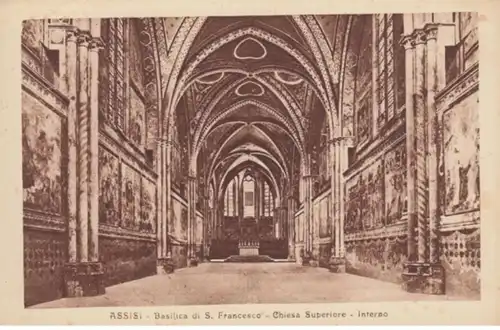 (1809) AK Assisi, Basilika San Francesco, Inneres, vor 1945
