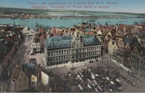 (1786) AK Antwerpen, Anvers, Großer Markt, Schelde 1923