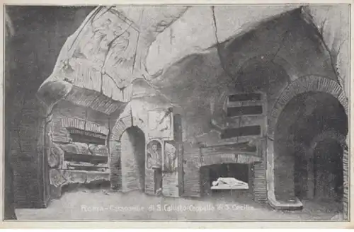 (1772) AK Rom, Katakomben S. Callisto, Kapelle, Grab S. Cecilia, vor 1945