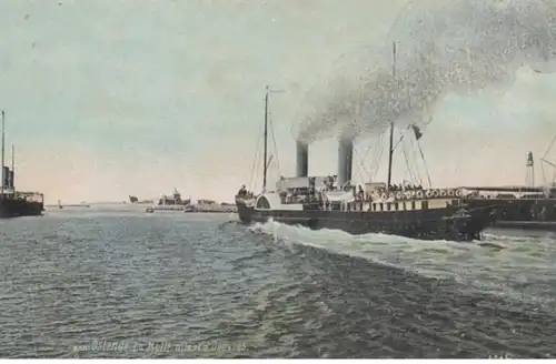 (1681) AK Schiffe, Schaufelraddampfer, Ostende, vor 1945