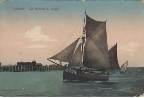 (1658) AK Ostende, Un Bateau de Peche 1921