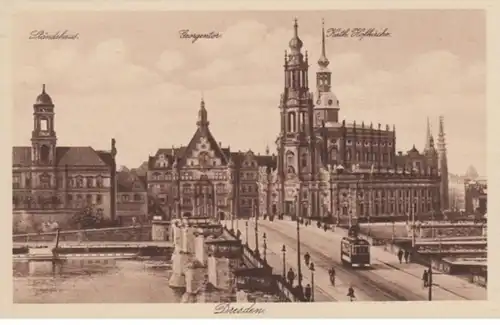 (1612) AK Dresden, Ständehaus, Georgentor, Kath. Hofkirche 1926