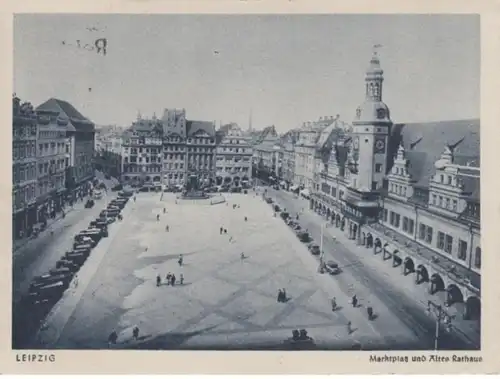 (1593) AK Leipzig, Marktplatz und Altes rathaus 1941