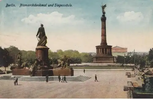 (1540) AK Berlin, Bismarckdenkmal, Siegessäule 1905-20