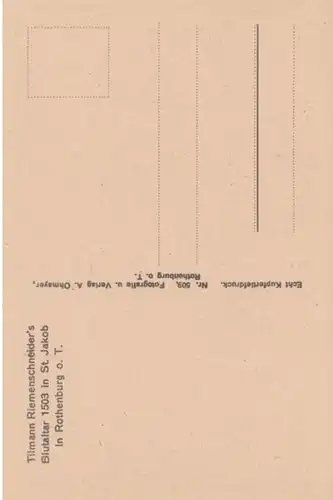 (1511) AK Rothenburg ob der Tauber, Riemenschneider Altar, St. Jakob
