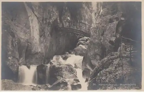 (1481) Foto AK Höllentalklamm, Wetterstein., Bogenbrücke, nach 1935