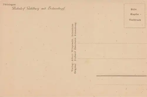 (1439) AK Gehlberg, Thür. Wald, Bahnhof, Schneekopf, vor 1945