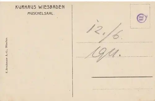 (1435) AK Wiesbaden, Kurhaus, Muschelsaal 1911