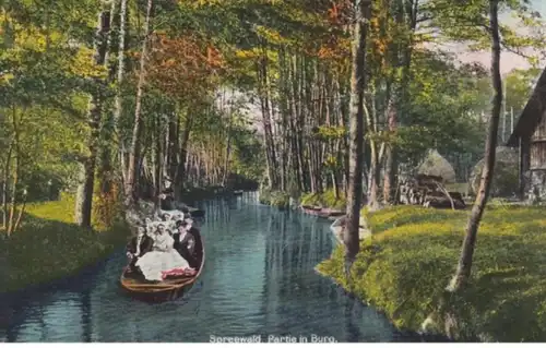 (1368) AK Spreewald, Partie in Burg 1928