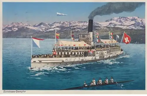 (1222) AK Zürichsee-Dampfer 1927