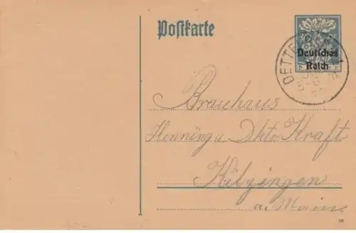(1214) Postkarte Ganzsache DR 1920