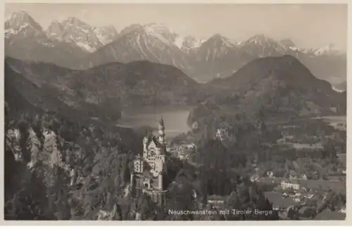 (1406) Foto AK Schloss Neuschwanstein, Hohenschwang.,Tiroler Berge