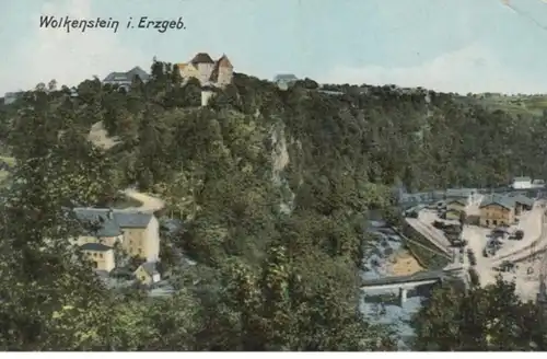 (1402) AK Wolkenstein, Erzgeb., Panorama, vor 1945