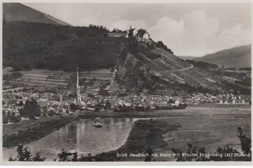 (1394) Foto AK Großheubach, Panorama, Kloster Engelberg 1939