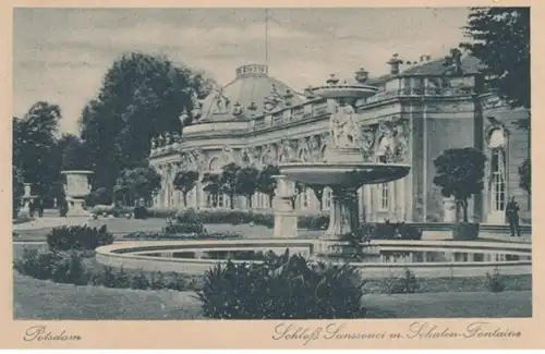 (1135) AK Potsdam, Schloss Sanssouci m. Schalen-Fontäne 1925