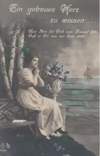 (1309) Foto AK Sprüche, Ein getreues Herz zu wissen, vor 1945