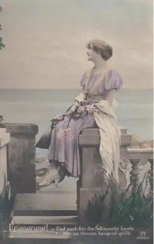 (1299) Foto AK Sprüche, Erinnerung, vor 1945