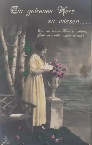 (1292) Foto AK Sprüche, Ein getreues Herz zu wissen, vor 1945