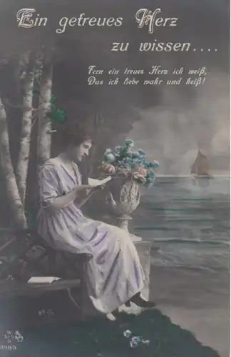 (1286) Foto AK Sprüche, Ein getreues Herz zu wissen, vor 1945