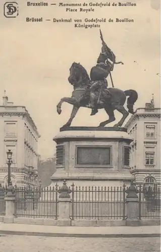 (1279) AK Brüssel, Denkmal Godefroid de Bouillon, Feldpost 1916