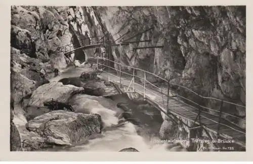 (1254) AK Höllentalklamm, Wetterstein.,Triftweg, Brücke 1935