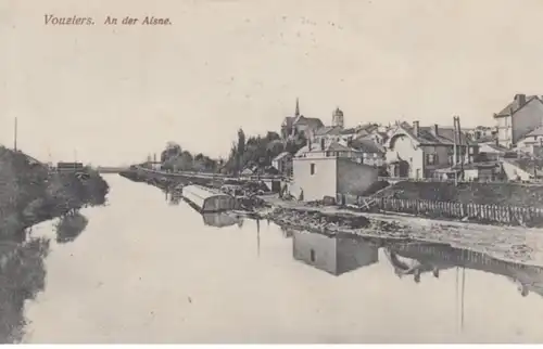 (1249) AK Vouziers, Ortsansicht, Aisne, Feldpost 1915