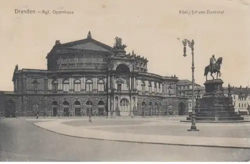 (1237) AK Dresden, Oper, König Johann Denkmal, Feldpost 1917