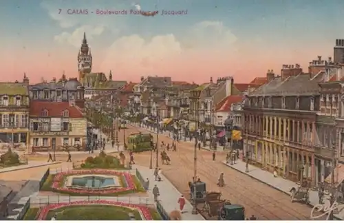 (1162) AK Calais, Frankr., Boulevards Pasteur und Jacquard, vor 1945