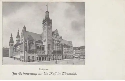 (1004) AK Chemnitz, Rathaus, Feldpostkarte 1910er