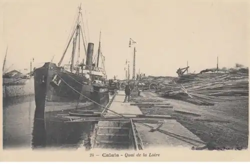 (1148) AK Calais, Frankreich, Kai, vor 1945