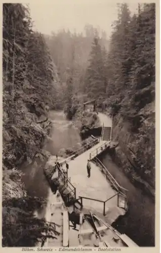 (985) AK Edmundsklamm, Böhm. Schweiz, Bootsstation 1932