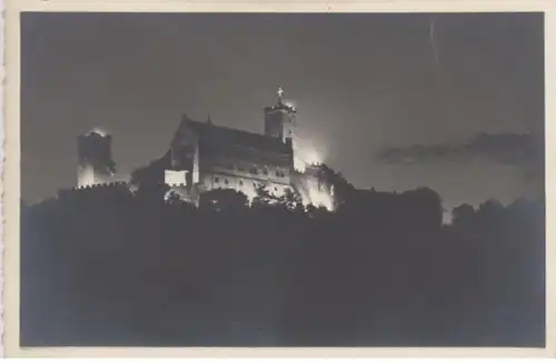 (928) AK Eisenach, Wartburg bei Nachtbeleuchtung vor 1945