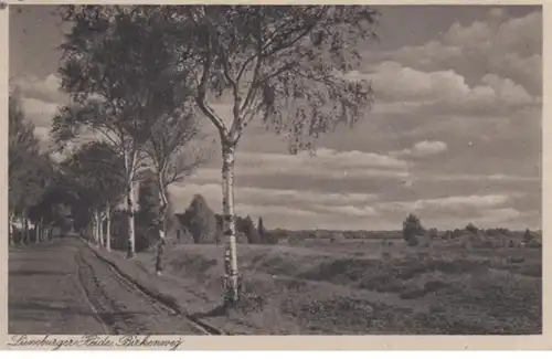 (914) AK Lüneburger Heide, Birkenweg 1944