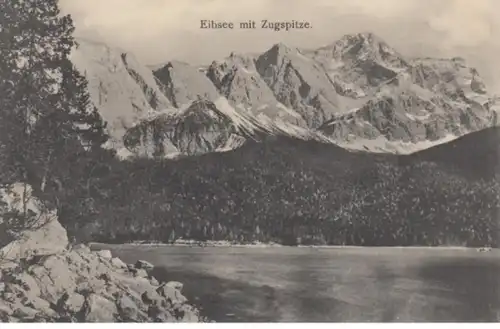 (908) AK Eibsee, Bayern, Zugspitze 1913