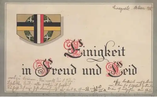 (866) AK Spruch - Einigkeit in Freud und Leid 1915