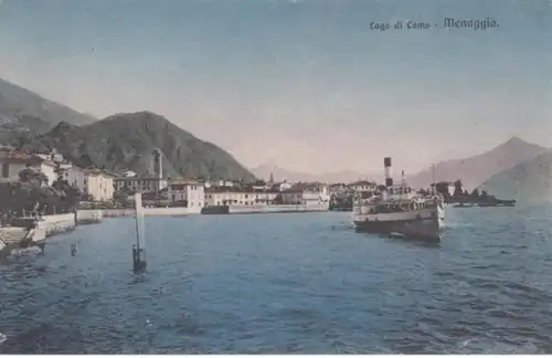 (819) AK Menaggio, Comer See, Dampfschiff 1912