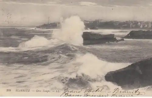 (814) AK Biarritz, am Meer 1913