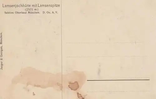 (778) AK Lamsenjochhütte, Lamsenspitze, vor 1945