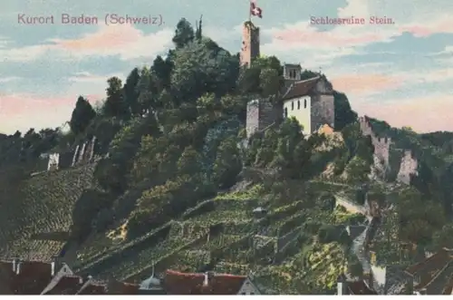 (722) AK Baden, Schweiz, Schloss Stein, vor 1945