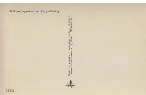 (699) Foto AK Kahlenbergerdorf mit Leopoldsberg vor 1945