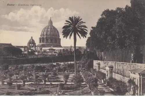 (566) AK Rom, Vatikan, Garten, Petersdom 1929