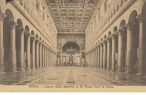 (565) AK Rom, Vatikan, Basilika St. Paul vor den Mauern, Inneres 1910