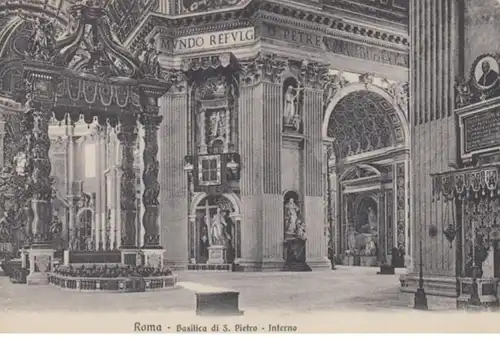 (564) AK Rom, Vatikan, Petersdom, Inneres, vor 1945