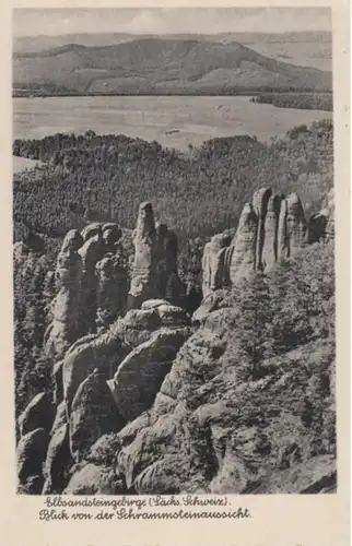 (550) AK Elbsandsteingebirge, Blick v. Schrammsteinaussicht 1943