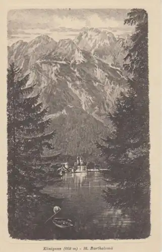 (523) AK Königssee, Schönau, St. Bartholomä, um 1912