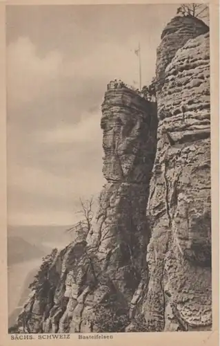 (492) AK Sächsische Schweiz, Basteifelsen 1919