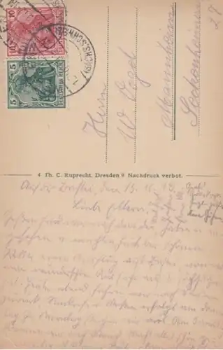 (492) AK Sächsische Schweiz, Basteifelsen 1919