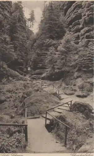 (474) AK Sächsische Schweiz, Schwedenlöcher 1920er