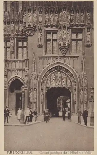 (436) AK  Brüssel, Rathaus, Großes Portal, vor 1945